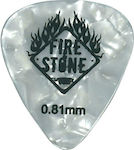 Fire & Stone Guitar Pick Celluloid Perloid White Thickness 0.81mm 1pc