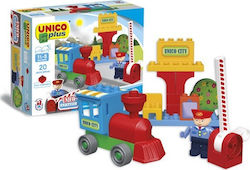 Androni Giocattoli Building Block Unico Plus Μικρός Σταθμός Τρένου for 1.5 - 5 years 20pcs