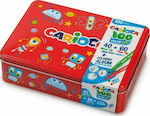 Carioca 100 Color Kit Red Lavabili Markere de desen Groși Subțiri Set 100 Culori 42736/03