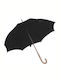Macma Werbeatrikel Regenschirm mit Gehstock Schwarz