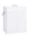 vidaXL Wäschekorb aus Bamboo Faltbar mit Deckel 43.5x33.5x65.5cm Weiß
