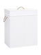 vidaXL Laundry Basket Bamboo Folding with Cap 43.5x33.5x65.5cm White