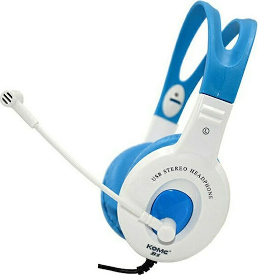 Komc B1 Over Ear Gaming Headset cu conexiune USB Albastru