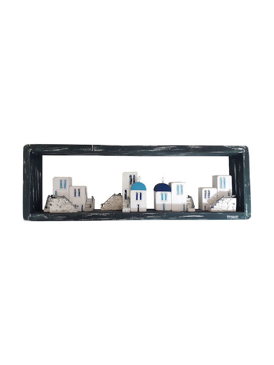Kapadakis Wood Art Διακοσμητικό Τοίχου Νησιώτικες Γειτονιές Με Σκαλιά Χειροποίητο Πολύχρωμο από Ξύλο 60x7x20cm