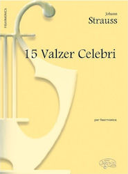 Carisch Johann Strauss - 15 Valzer Celebri Παρτιτούρα για Ακορντεόν