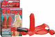 Seven Creations Blimpy Inflatable Strap On Gurtzeug mit Dildo und Vibration in Rot Farbe