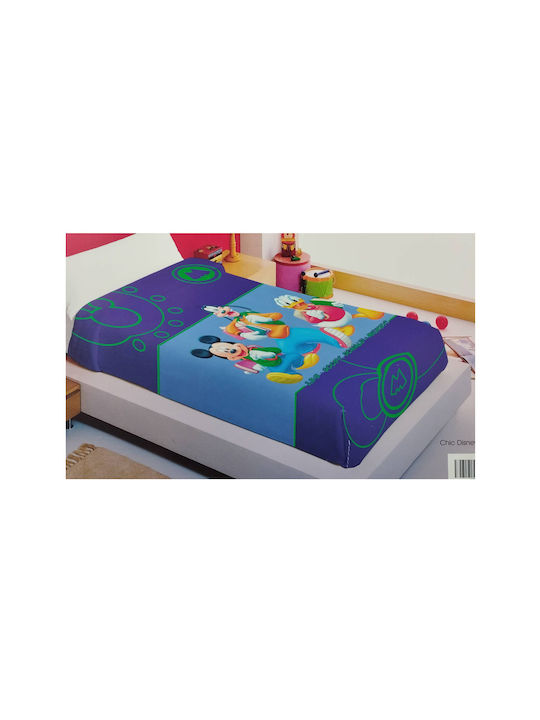 Manterol Casa Κουβέρτα Ισπανίας Fleece Pluto Μπλε 160x240εκ.