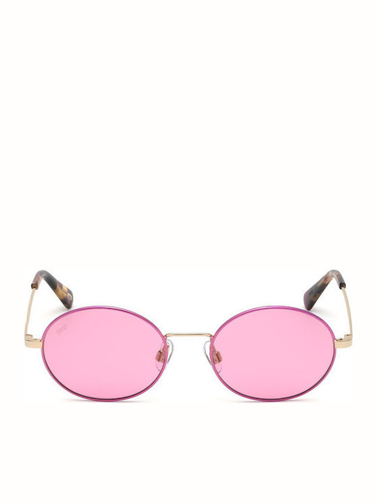 Web Women's Sunglasses with Purple Metal Frame and Pink Lens WE0255 32S