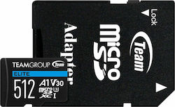 TeamGroup Elite microSDXC 512GB Clasa 10 U3 V30 A1 UHS-I cu adaptor