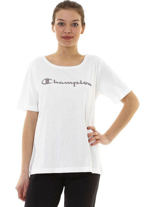 Champion Αθλητικό Γυναικείο T-shirt Λευκό