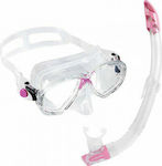 CressiSub Kids' Diving Mask Set with Respirator Marea & Gamma Set Clear Pink Pink DM1000054