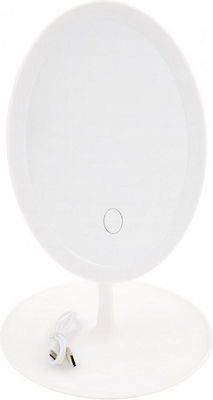 Andowl Lighted Tabletop Makeup Mirror White