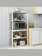 Pakketo Tace Metallic Kitchen Rack 4 Tiers Beige 50x30x129cm