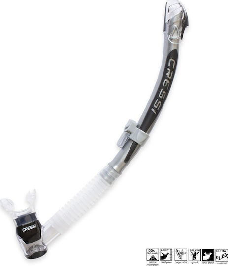 CressiSub Corfu Transparent Snorkel with Silicone Mouthpiece