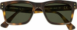 Epos Erato Sunglasses Brown with Acetate Frame & Green Lens