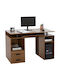 Γραφείο Υπολογιστή Status Ξύλινο Walnut 120x55x76εκ.
