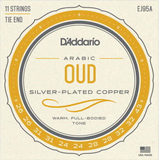 Daddario Oud Normal Tension Μονές Χορδές Silver Plated για Ούτι 11τμχ Αραβικό Κούρδισμα Arabic