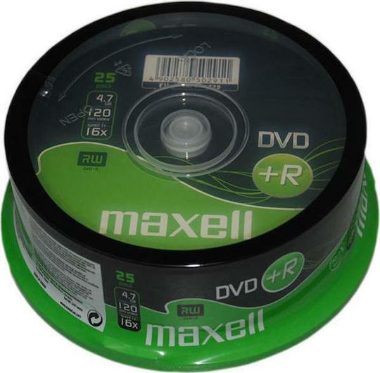 Maxell Înregistrabile DVD+R 16x 4.7GB Cutie pentru prăjituri 25buc