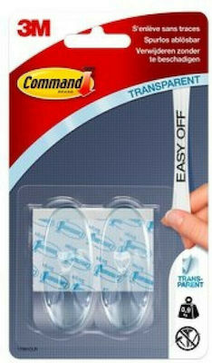 3M Command Plastic Hanger Kitchen Hook with Sticker Transparent 2pcs 17093CLR