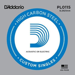 Daddario Corză Oțel Individuală pentru Chitară electrică Single Plain .0115"