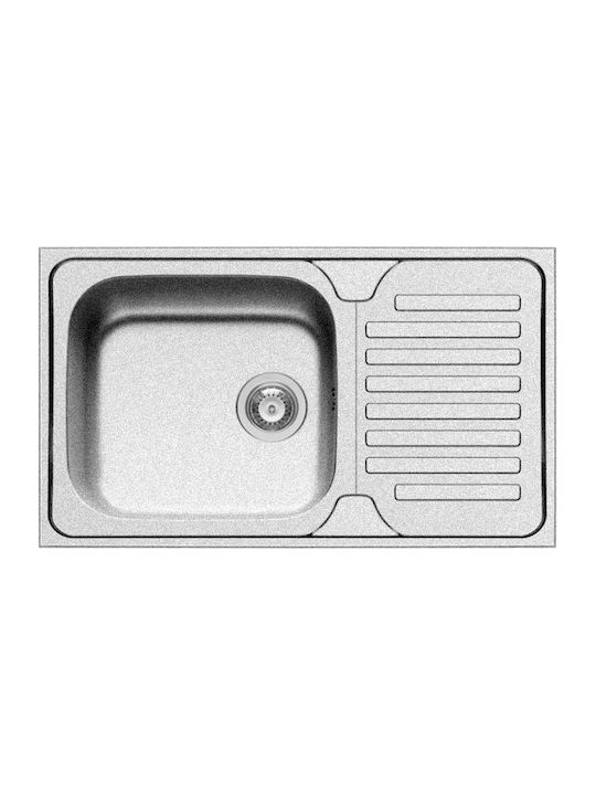 Pyramis Dorian 1B 1D 105061501 Drop-In Sink Inox Matte W86xD50cm Silver