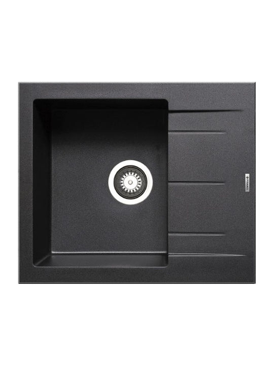 Pyramis Alazia 1B 1D 079809111 Drop-In Мивка от Синтетичен Гранит Ш59xД50см Въглерод