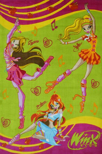Sprintzio Winx Printed 7302 Παιδικό Χαλί Green-Fuchsia 160x230cm Πάχους 9mm