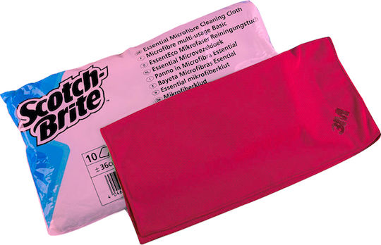 3M Cleaning Cloths with Microfibers General Use Red 36x36cm