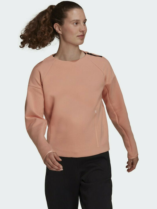 Adidas Z.N.E. Sportswear Feminină Sportivă Bluză Mânecă lungă Roz
