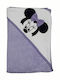 Beboulino Baby Hooded Towel Minnie Lilac 90x90cm