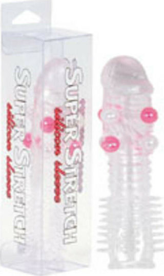 Seven Creations Super Stretch Silicone Sleeve with Little Balls Προέκταση Πέους Διάφανη 14cm