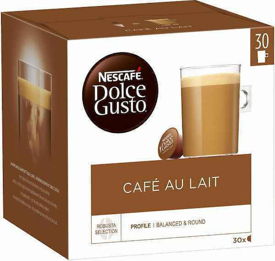 Nescafe Espresso Capsules Dolce Gusto Cafe Au Lait Compatible with Dolce Gusto Machine 30caps