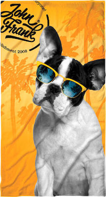 John Frank Dog Beach Towel Yellow 150x80cm.