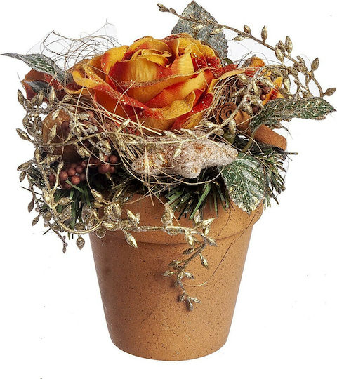 Golden Rose in Pot JK Home Decoration