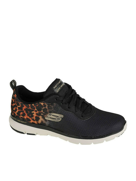 Skechers Flex Appeal 3.0 Leopard Γυναικεία Αθλητικά Παπούτσια Running Μαύρα
