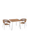 Garden & Outdoor Furniture Sets Dining Room Set 3 Pieces Natural - White
