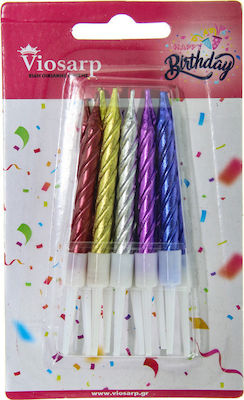 Viosarp Birthday Candle Regular Multicolored 6pcs VC1921