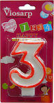 Viosarp Birthday Candle Number "3" in Red Color VC091-3