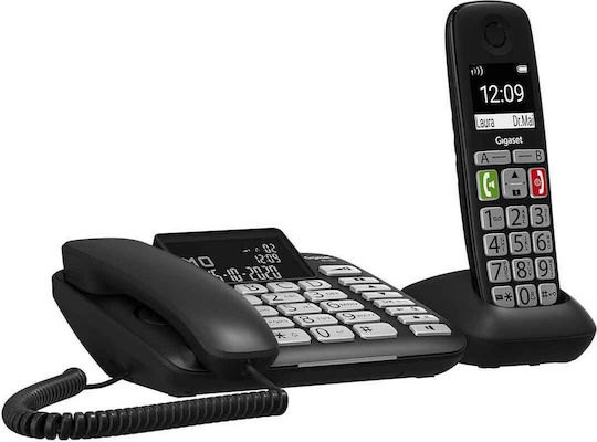 Gigaset DL780 Plus Ασύρματο Τηλέφωνο Duo με Ελληνικό Μενού Μαύρο