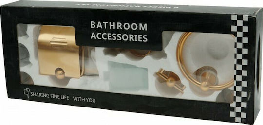 TY-60306 An der Wand montiert Badezimmer-Accessoire-Set Metall Gold 6Stück