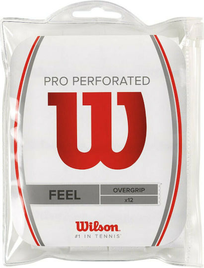 Wilson Perforated Overgrip Λευκά 12τμχ