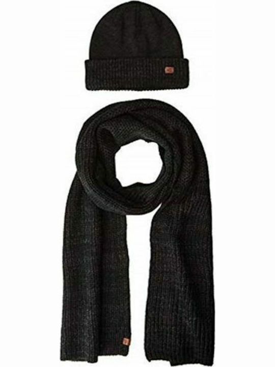 Set with Beanie Knitted in Black color
