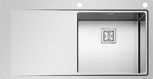 Pyramis Olynthos 1B 1D RH 108911301 Drop-In Sink Inox Brushed W100xD52cm Silver