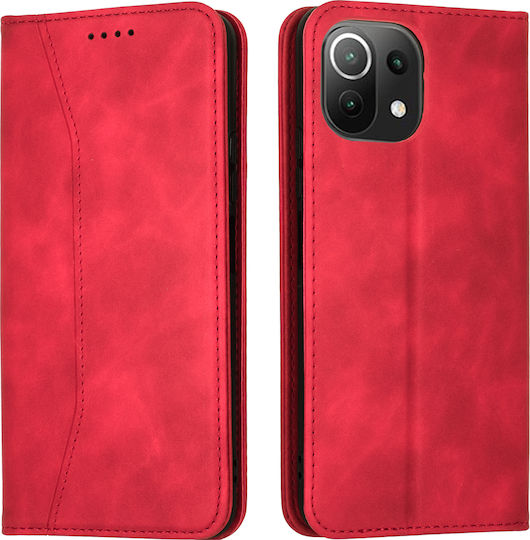 Bodycell PU Leather Wallet Synthetic Leather Red (Xiaomi Mi 11 Lite / 11 Lite 5G / 11 Lite 5G NE)