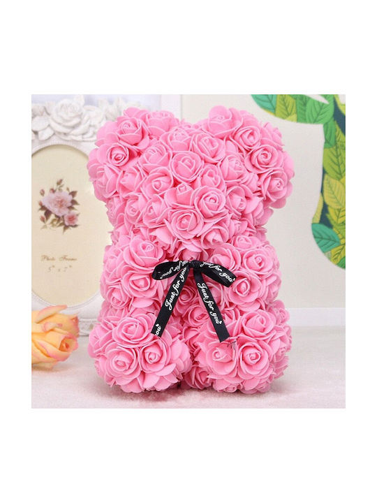 Bear of Artificial Roses Pink 25cm in Box Dorosimo