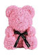 Δωρόσημο Teddy Bear from Artificial Roses Pink 25cm in Box 1pcs 10805