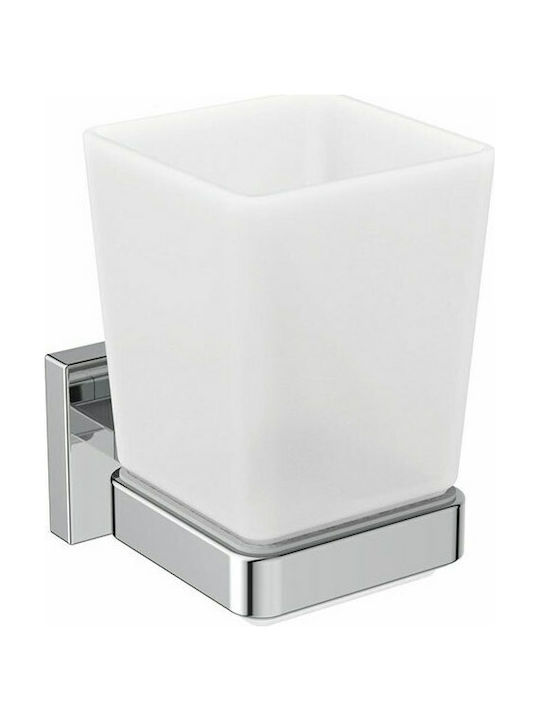 Ideal Standard Iom Square Inox Cup Holder Wall Mounted Silver