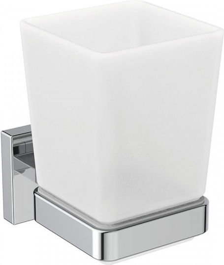 Ideal Standard Iom Square Ποτηροθήκη Επιτοίχια Inox Ασημί