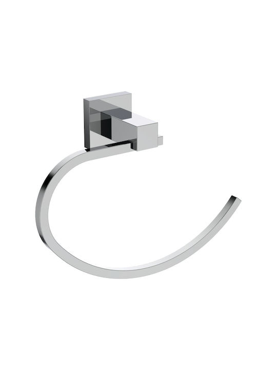 Ideal Standard Iom Square Single Wall-Mounted Bathroom Ring Inox Silver