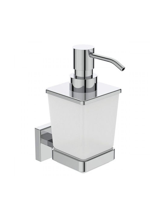 Ideal Standard Iom Square Επιτοίχιο Dispenser Γυάλινο Ασημί